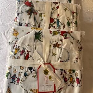 New pottery barn whoville-grinch pajamas
3- adult small and 1 adult large